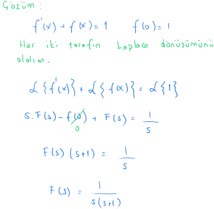 Türevin Laplace dönüşümü